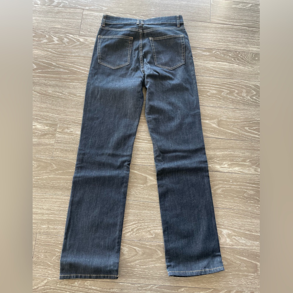 Zara Dark Wash High Rise Straight Leg Jeans - Picture 2 of 5
